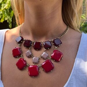 Vintage Red and Pink Statement Necklace
